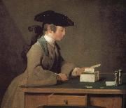 Jean Baptiste Simeon Chardin Stack of cards folded juvenile painting
